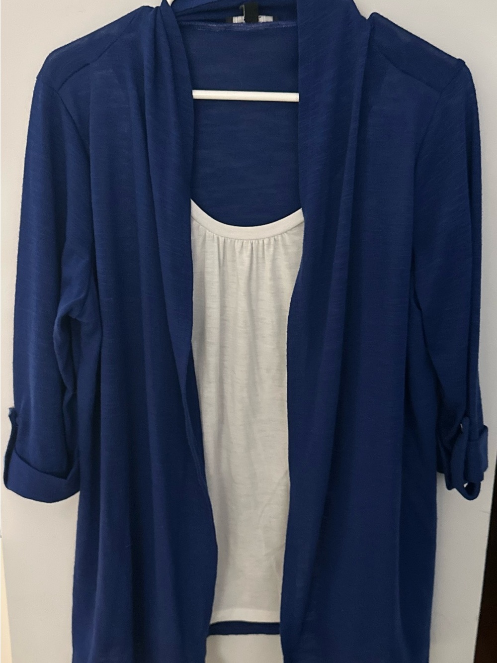 Notations Navy Blue Knit Office Cardigan